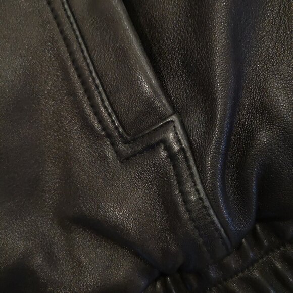 Vintage Y2K Calvin Klein Buttery Black Soft Leather Bomber Jacket Coat 90s XL - Picture 6 of 16